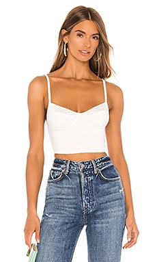 Product image of Indah Cutlass Solid Bustier Crop Tank. Click to view full details