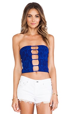 SER.O.YA Melanie Corset Top in Light Blue Stripe