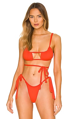 Indah Candy Triangle Bikini Top in Rouge