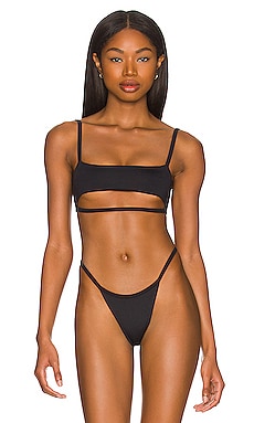 Tropic of C Bisou Bikini Top in Black Compression