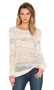 Inhabit Crew Neck Crochet Sweater in Natural | REVOLVE