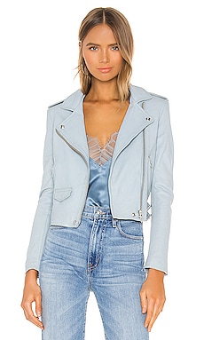 Iro light blue leather on sale jacket