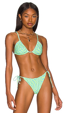 Product image of It's Now Cool Gathered Triangle Bikini Top. Click to view full details