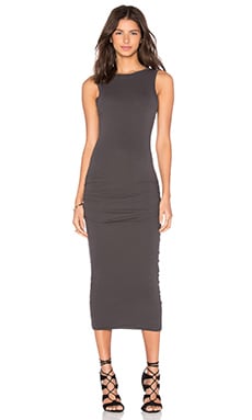 SNDYS x REVOLVE Maya Ruched Midi Dress in Stone