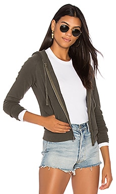 James Perse Classic Zip Up Hoodie In Smokey Green REVOLVE james-perse-classic-zip-up-hoodie-in-smokey-green-revolve