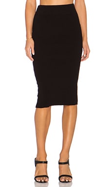 James Perse Heavy Rib Skinny Skirt in Black | REVOLVE