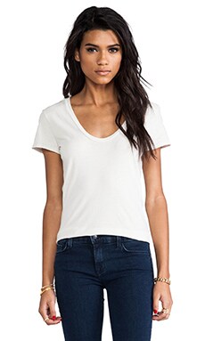 James Perse Short Sleeve Relaxed Scoop Tee in Stone | REVOLVE