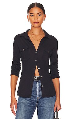 Alexander Wang Smocked Cami with Cropped Shirt in Black