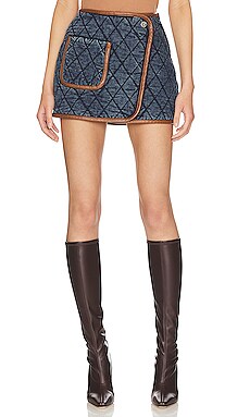 Monogram Denim Mini Wrap Skirt - Ready to Wear