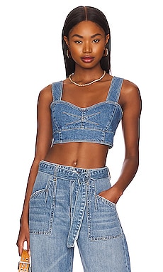 Product image of JONATHAN SIMKHAI STANDARD Hayden Denim Bustier. Click to view full details