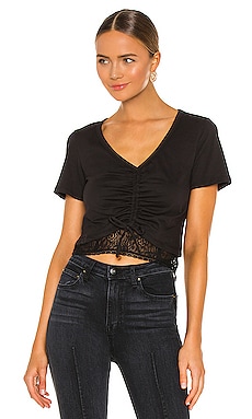 Aida Cropped Ruched Front Top JONATHAN SIMKHAI STANDARD $57 