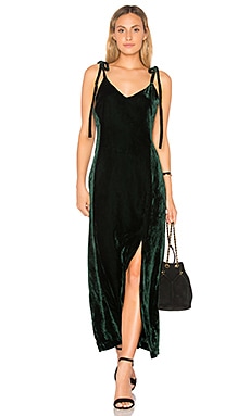 Herve Leger Strappy Tiered Fringe Gown in Willow