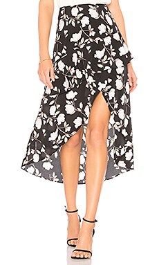 J.O.A. Hi Low Skirt in Black Floral | REVOLVE