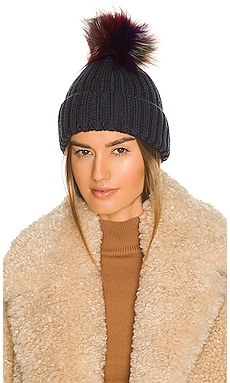 Fox Pom Knit Hat jocelyn $95 