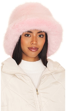 Faux Fur Bucket Hat - Sugarplum Pink