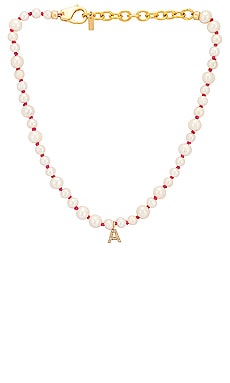 joolz by Martha Calvo Pearl + Chain Initial Necklace in Gold