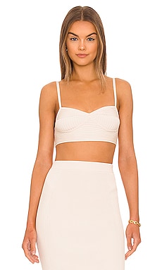 Indah Cutlass Solid Bustier Crop Tank in Ivory