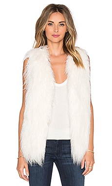 Ivory faux outlet fur vest