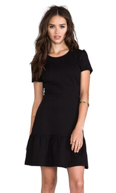 Juicy Couture Solid Ponte Flirty Dress in Pitch Black | REVOLVE