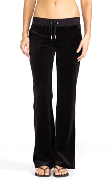 Juicy Couture J Bling Velour Bootcut Pant in Black