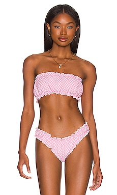 Indah Candy Triangle Bikini Top in Rouge