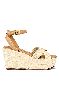Kaanas Palopo Cross Over Raffia Wedge in Natural | REVOLVE
