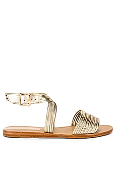 Kaanas Copacabana Strappy Ankle Wrap Sandal in Gold | REVOLVE