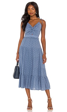 Shona Joy Leilani Halter Tie Maxi Dress in Pacific