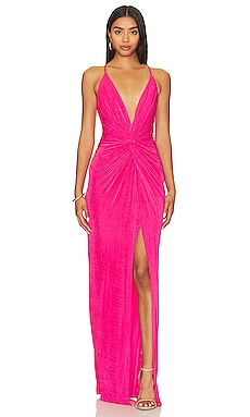 Bardot Lucia Midi Slip Dress in Hot Pink