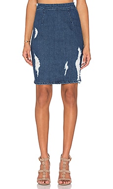 Product image of KENDALL + KYLIE Distressed High Rise Pencil Skirt. Click to view full details