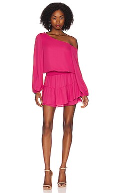 One Shoulder Ruffle Skirt Dress krisa $216 BEST SELLER