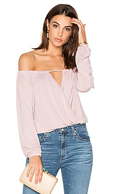 krisa Off Shoulder Surplice Top in Novelle | REVOLVE