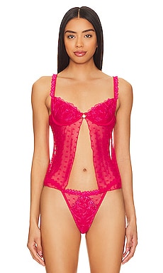 L'Agent by Agent Provocateur Grace No Ouvert Bodysuit in Red & Gold