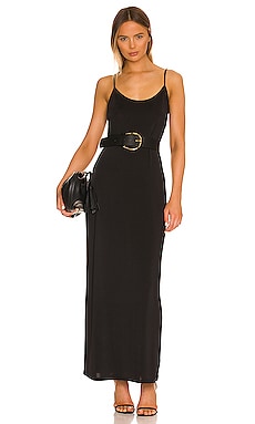 L'AGENCE Maren Long Slip Dress in Black | REVOLVE