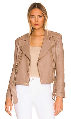 Billie Belted Leather Jacket L'AGENCE $1,395 