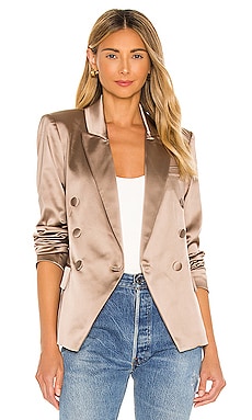 L'AGENCE Kenzie Double Breasted Blazer in Hazelwood | REVOLVE