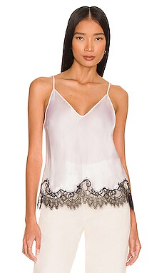 L AGENCE Dayna Lace Cami in White Black REVOLVE