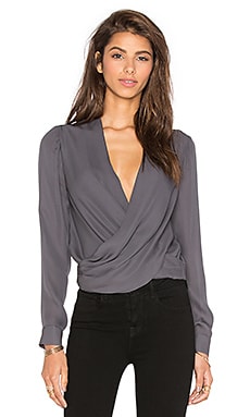 L'AGENCE Gia Blouse in Charcoal | REVOLVE