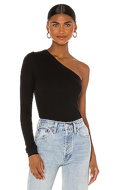 LA Made Encino One Shoulder Tee in Black | REVOLVE