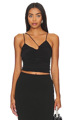 Free People Ribbed V Neck Brami in Black