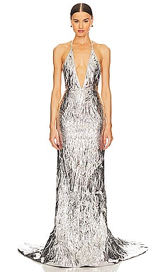 Plunging V Neck Gown LaQuan Smith