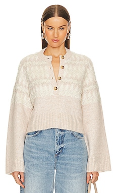 L'Academie Nonna Half Zip Sweater in Ivory | REVOLVE