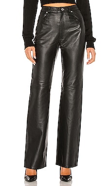 Product image of L'Academie Mila Leather Boot Cut Pant. Click to view full details