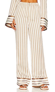 L'Academie The Rosie Pant in Brown & Ivory Stripe L'Academie $199 Previous price: $218 