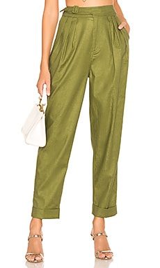 Criss Cross Waistband Cargo Pocket Pants in Olive