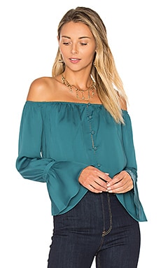 L'Academie The Off Shoulder Blouse in Emerald | REVOLVE