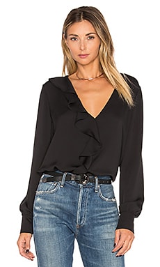 L'Academie The Ruffle Blouse in Black