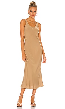 line & dot loulou satin slip dress