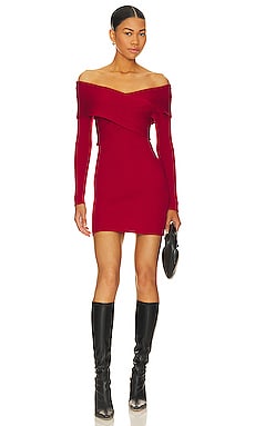 Womens Helmut Lang red Ribbed Contour Mini Dress