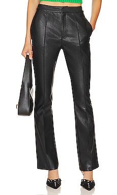 commando Women's Faux Leather Split Front Pant, Black, xs at